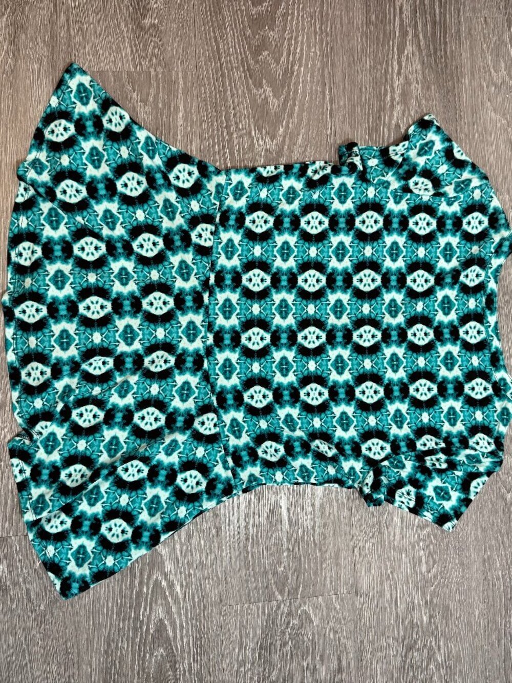 Dana Buchman Peplum Top - Teal Tie Dye Print Size M - Picture 5 of 6